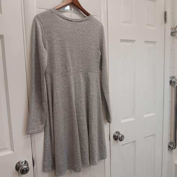 Roller Coaster Long sleeve grey mini A line dress, size Large. - Picture 4 of 5